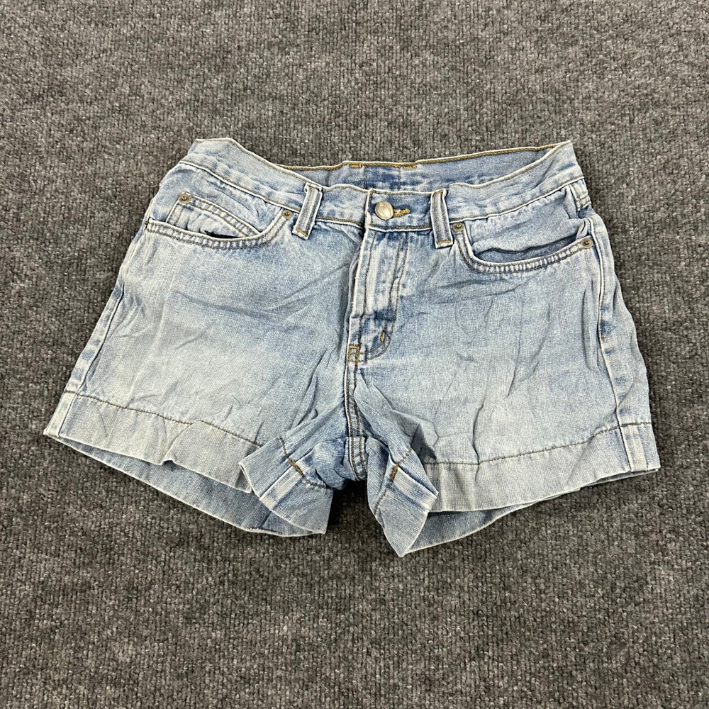 Bongo Denim Shorts Womens Size 28 Light Wash Low Rise Cuffed Hem Y2K Casual